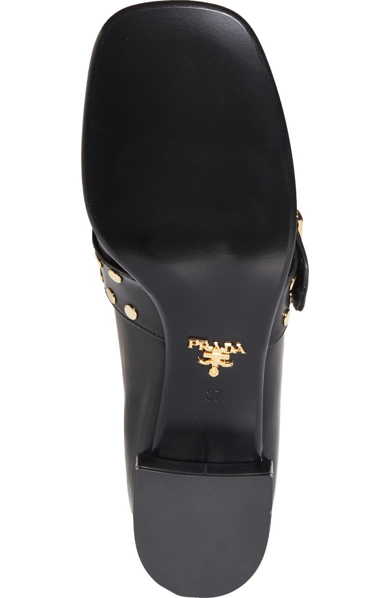 Prada Modellerie Stud Loafer Pump, Alternate, color, Nero