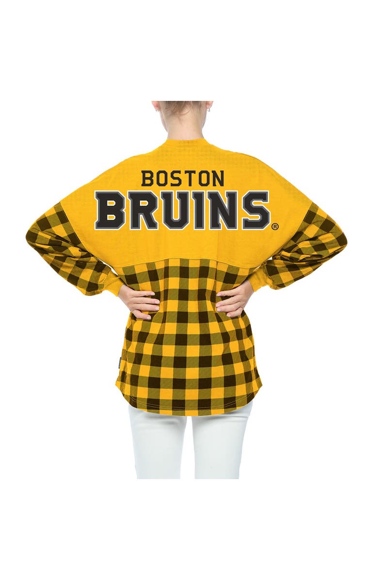 FANATICS Women's Fanatics Branded Gold Boston Bruins Buffalo Check Long Sleeve T-Shirt, Alternate, color, Gold