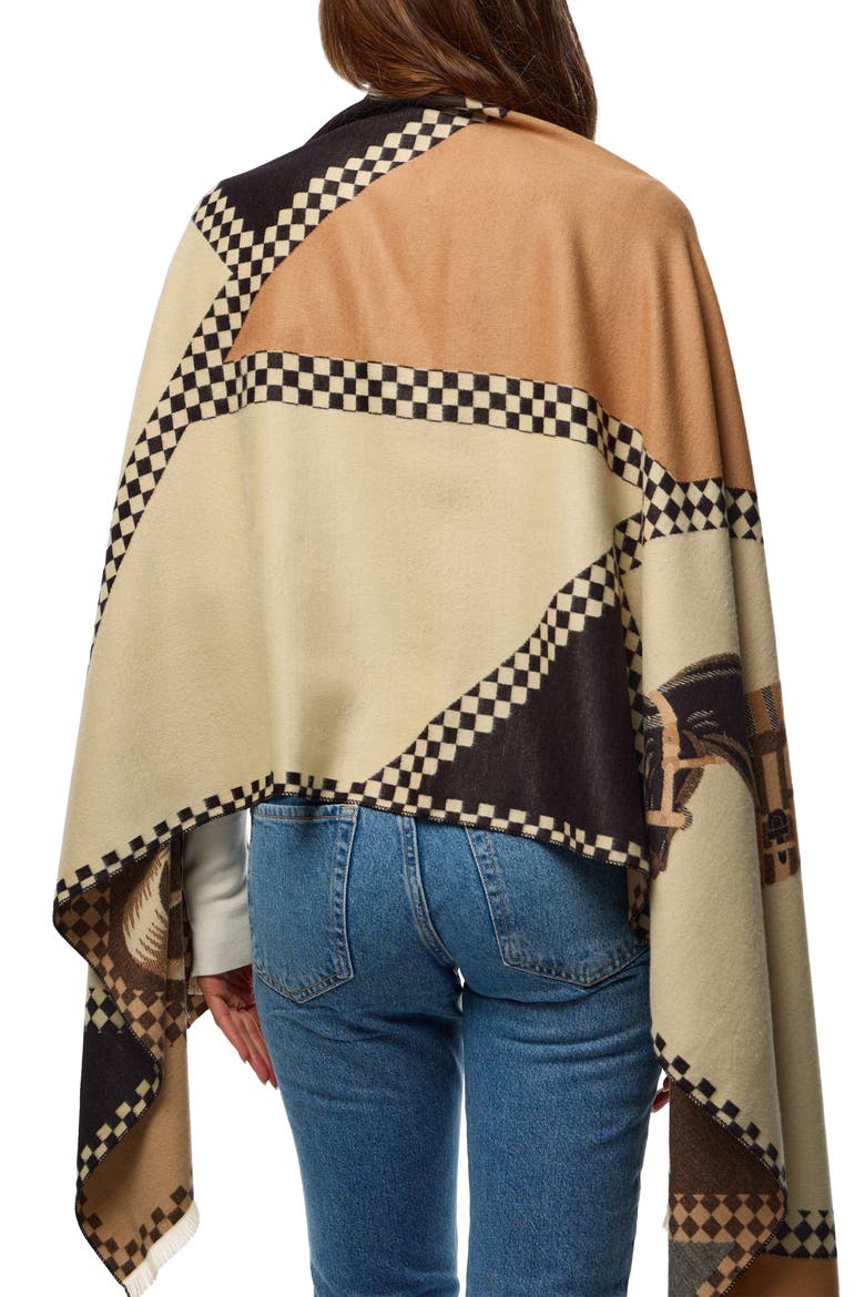 Galloping Horse Scarf, Alternate, color, BROWN