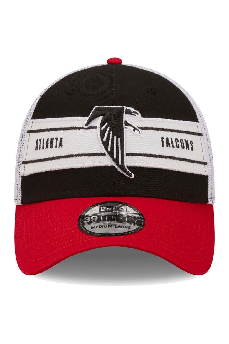 Men's New Era Black/Red Atlanta Falcons Team Banded 39THIRTY Flex Hat, Alternate, color, Black