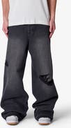 mnml Baggy Rave Distressed Relaxed Wide Leg Jeans
