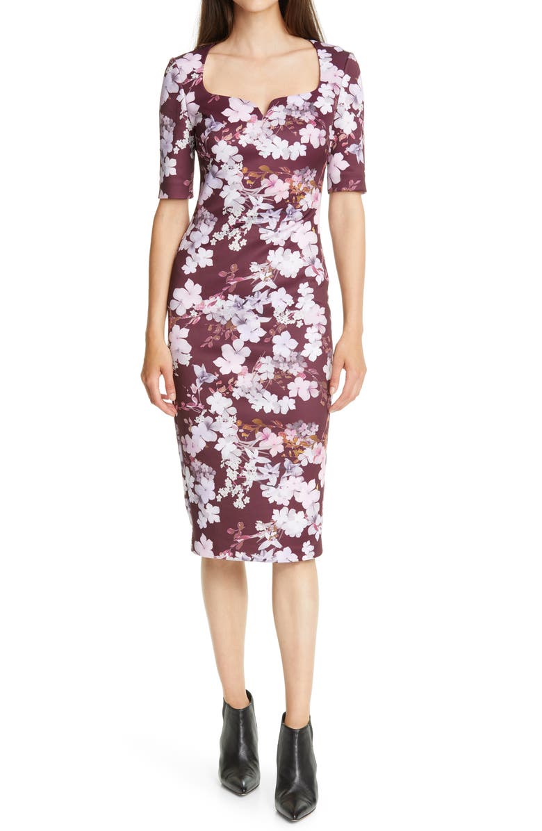 Ted Baker London Heike Pergola Floral Print Body-Con Dress, Main, color,