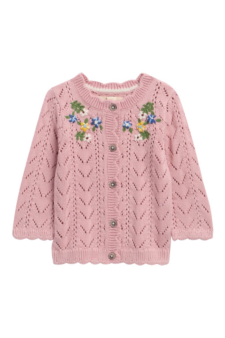 Kids' Floral Embroidered Cotton Cardigan, Main, color, PINK MINI EMBROIDERED
