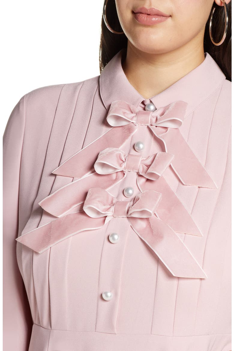x Atlantic-Pacific Bow Detail Fit & Flare Dress (Nordstrom Exclusive), Alternate, color, PINK ZEPHYR