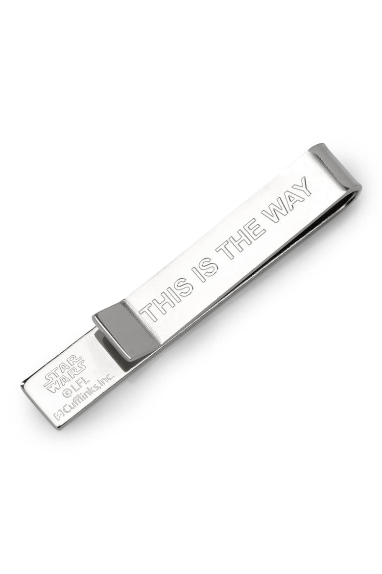 Mandalorian Tie Bar, Alternate, color, SILVER