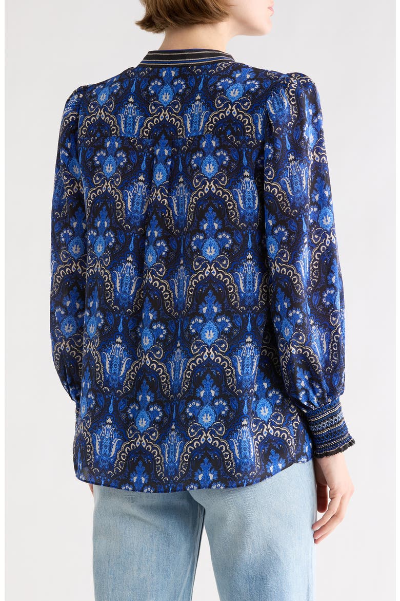 Sheila Long Sleeve Silk Top, Alternate, color, URBAN MEDALLION