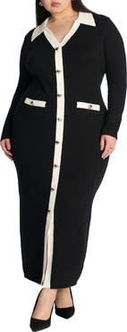 ELOQUII Sweetheart Sweater Dress