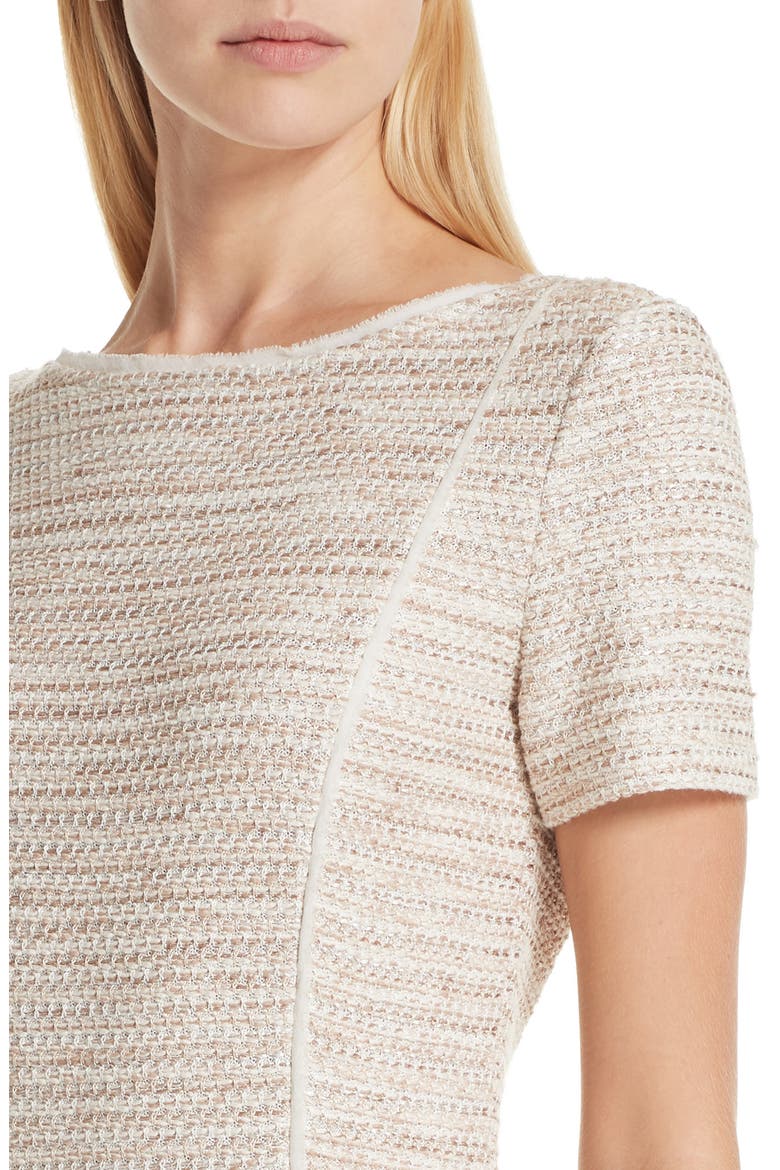 Dune Inlay Knit Sheath Dress, Alternate, color, HAZELNUT MULTI
