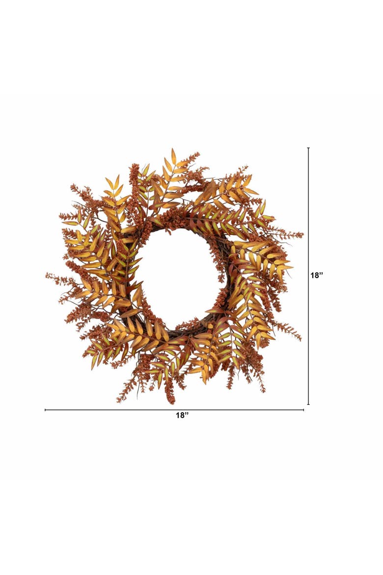 18-in Harvest Berry Artificial Wreath, Alternate, color, Orange
