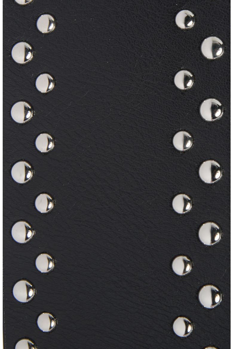 Wide Studded Faux Leather Belt, Alternate, color, BLACK
