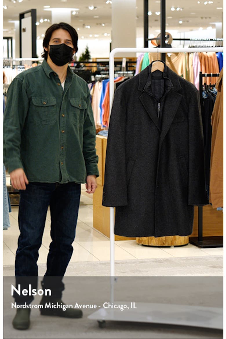 Men's Delman Wool & Cashmere Coat with Removable Bib video