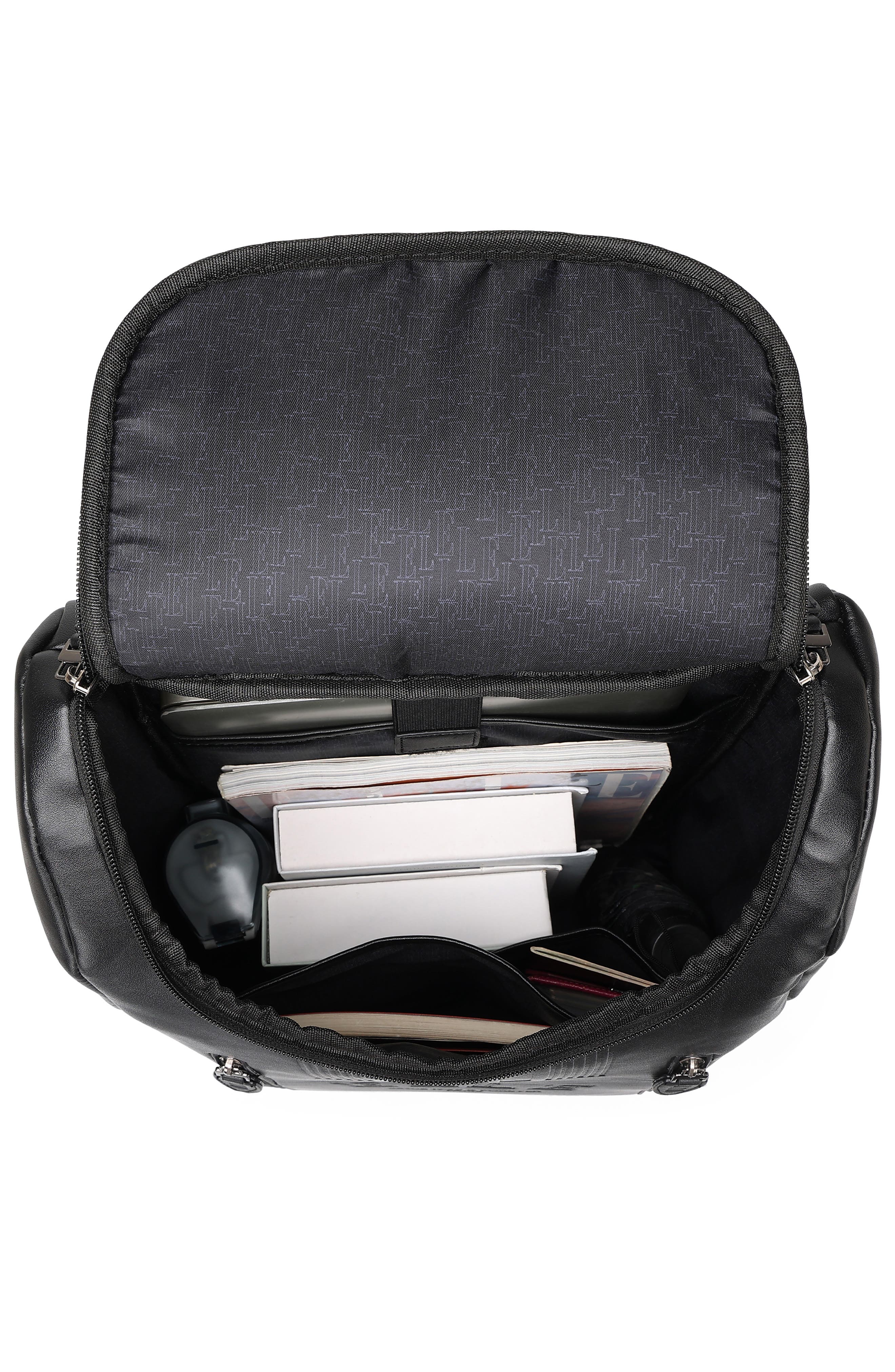 ELLE Roamer 22L Vegan Leather Backpack, Alternate, color, Black