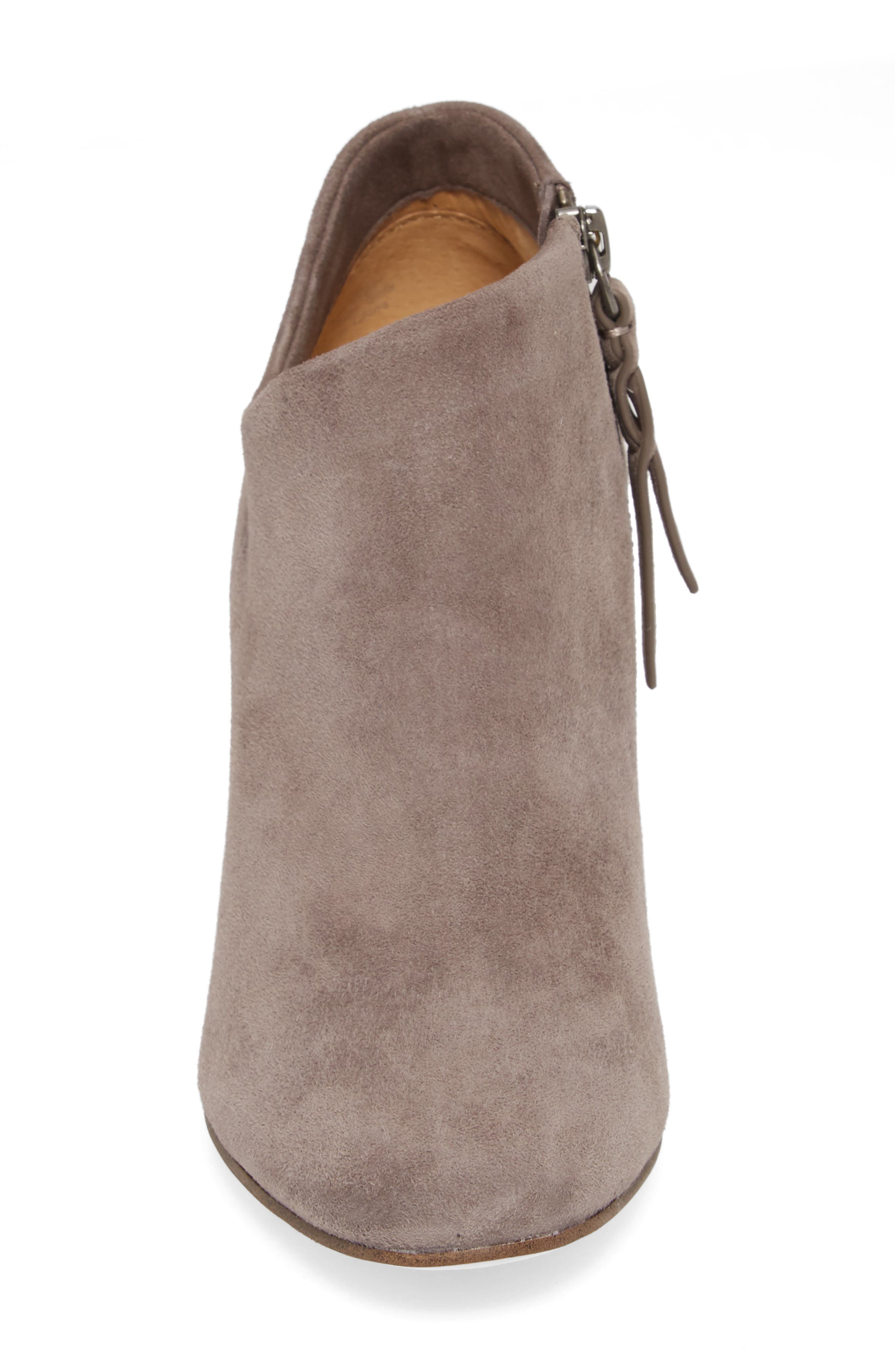 Neves Stack Heel Bootie, Alternate, color, LIGHT CHARCOAL SUEDE