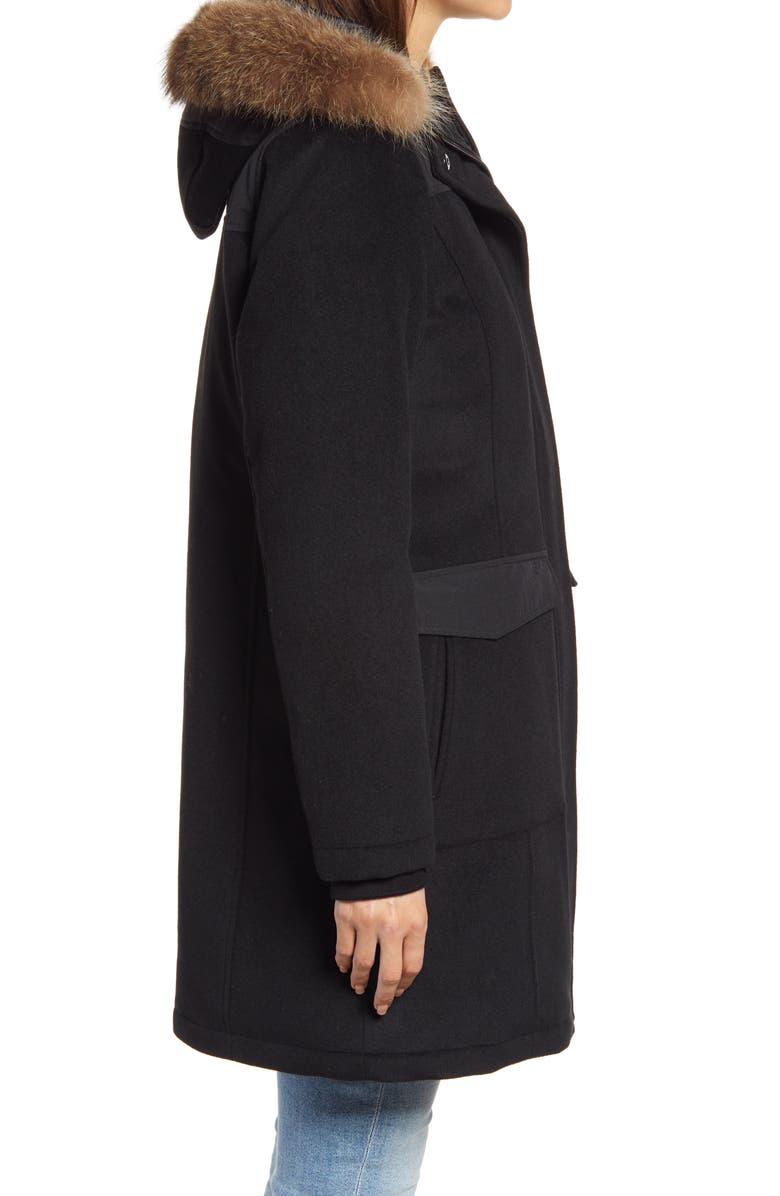 Pendleton Taos Wool Blend Down Filled Genuine Raccoon Fur Trim Parka, Alternate, color,