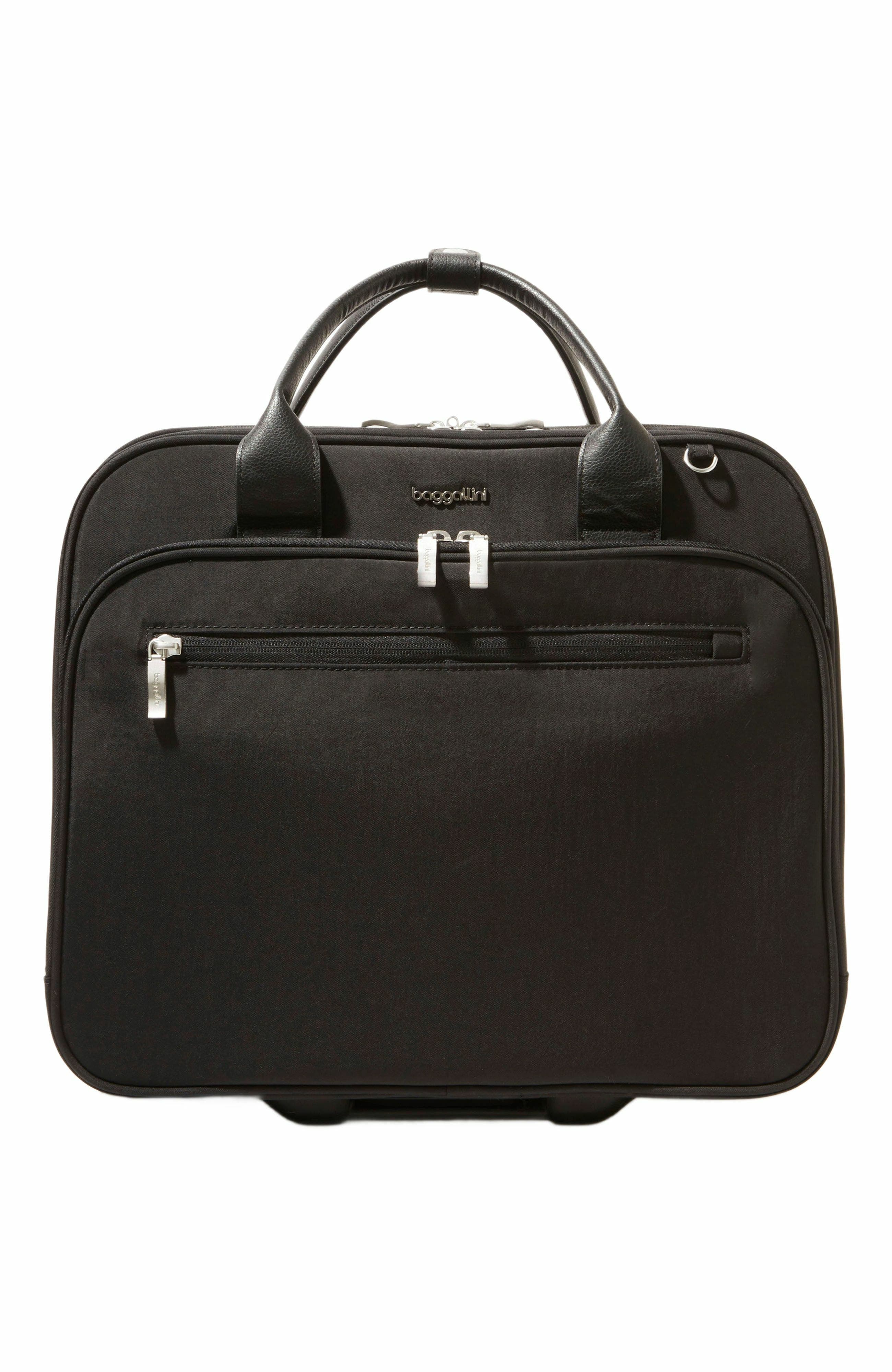 BAGGALLINI 2 Wheel Tote Carry On Roller Luggage, Alternate, color, Black