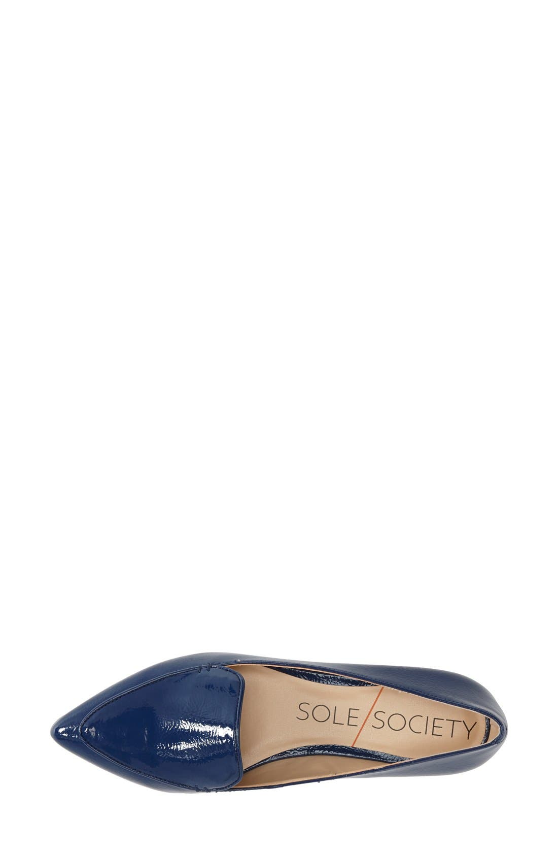 'Cammila' Pointy Toe Loafer, Alternate, color, MIDNIGHT LEATHER