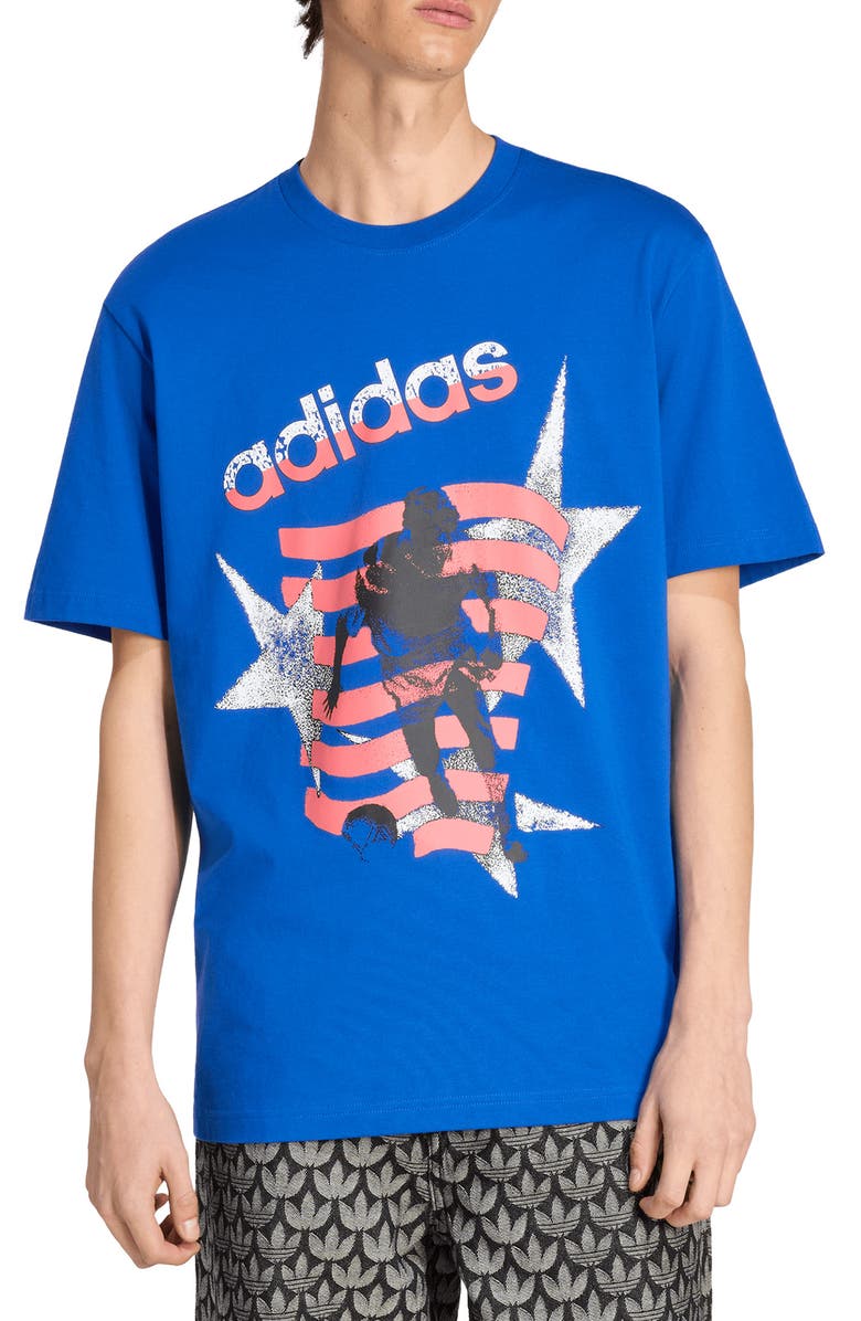 adidas Archive Football Stars Graphic T-Shirt, Main, color, Power Blue
