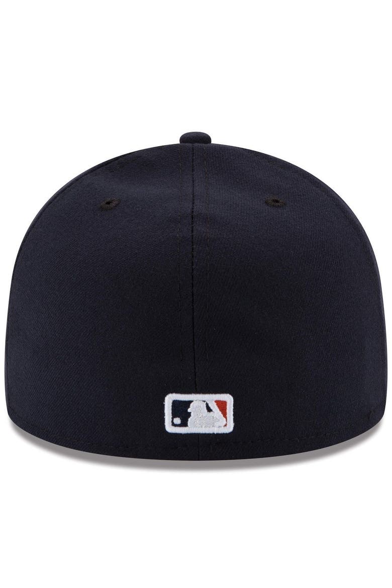 Men's New Era Navy/Orange Houston Astros Road Authentic Collection On Field 59FIFTY Performance Fitted Hat, Alternate, color, NAVY