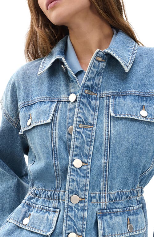 Rag & Bone Womens Ithca Amy Drawstring-waist Denim Jacket In Blue