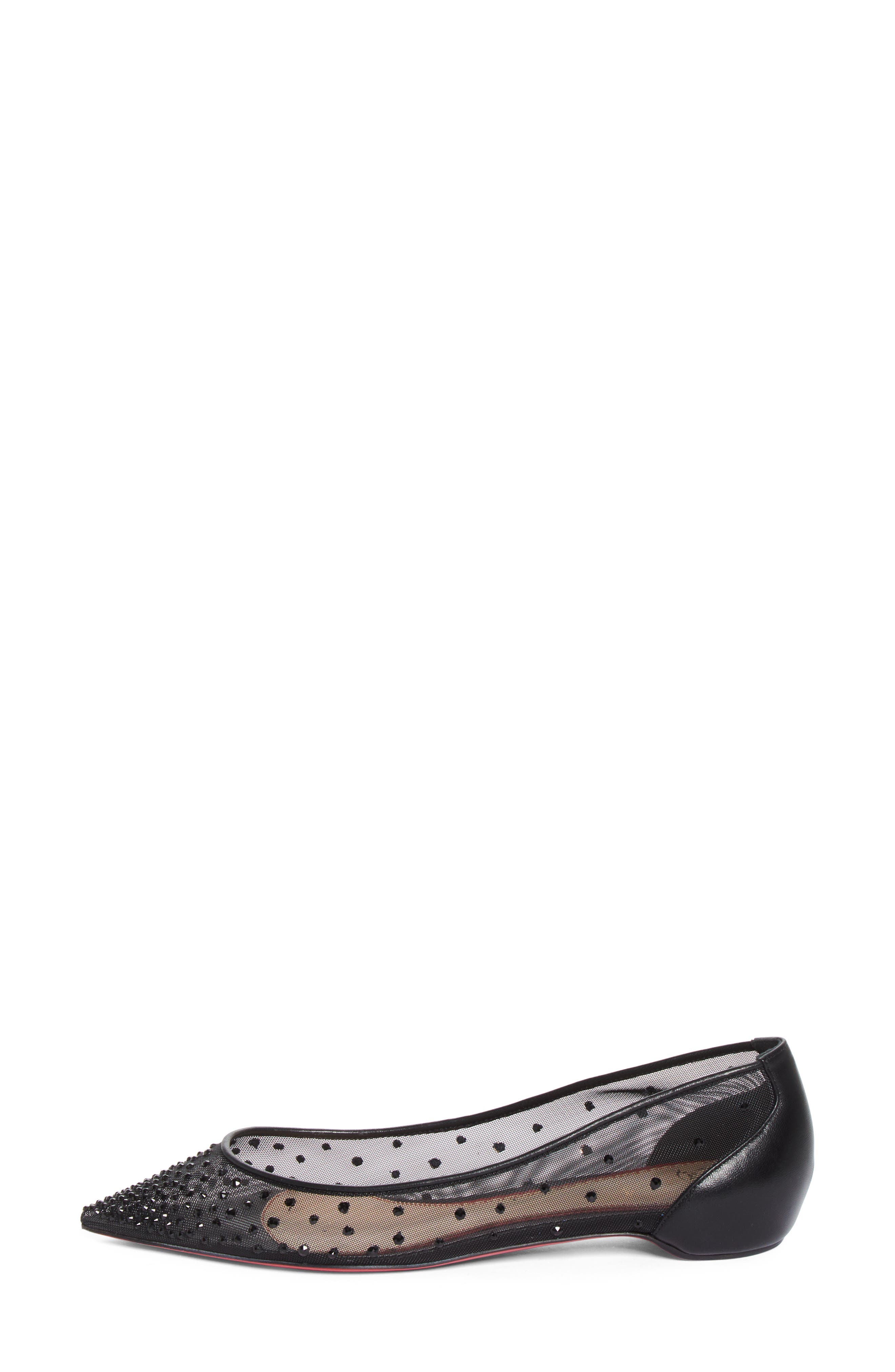 La Pigaletta Follies Strass Pointed Toe Flat, Alternate, color, CM47 VERSION BLACK