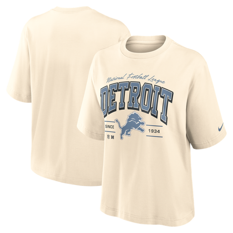Women's Nike Cream Detroit Lions Vintage Mod Boxy T-Shirt
