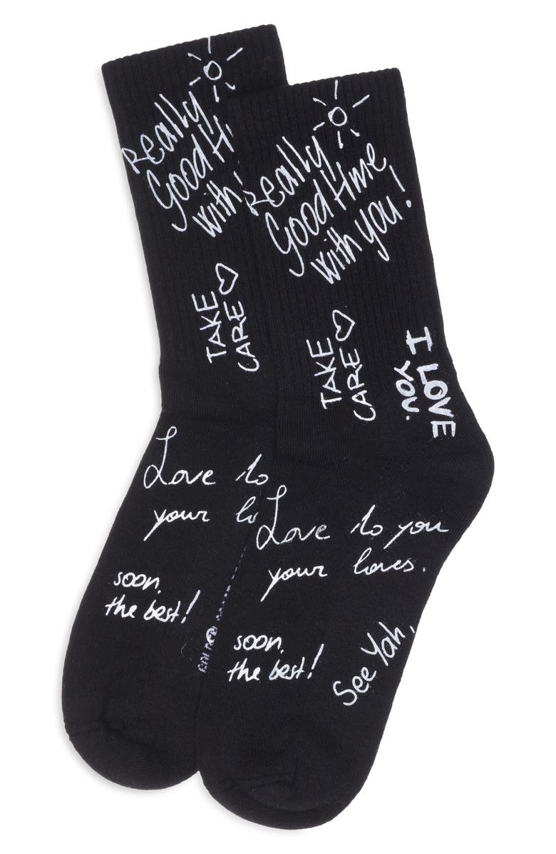 Golden Goose Lettering Crew Socks, Main, color, 