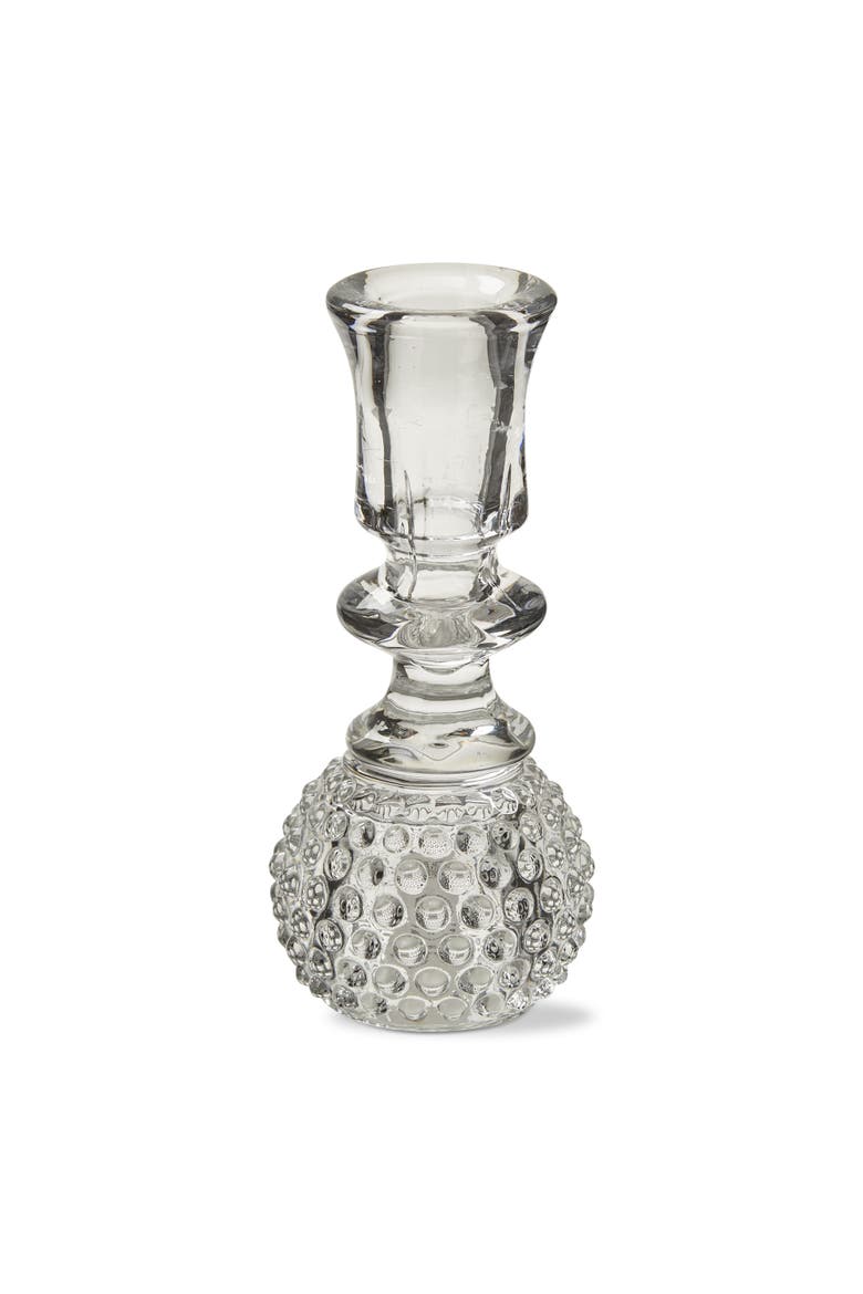 Hobnail Glass Candle Holder for Tealights and Tapers Clear, Main, color, Clear