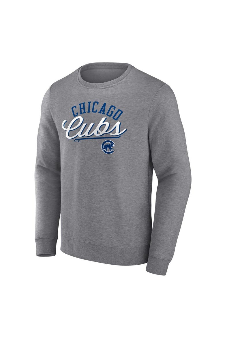 Men's Fanatics Branded Heather Gray Chicago Cubs Simplicity Pullover Sweatshirt, Alternate, color, Heather Gray
