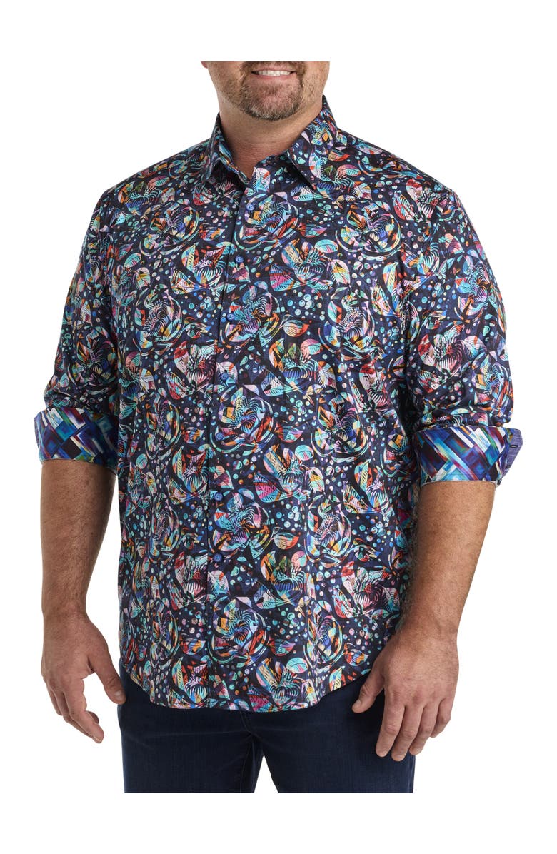 Robert Graham DXL Big & Tall Hemlock Sport Shirt, Main, color, Multi