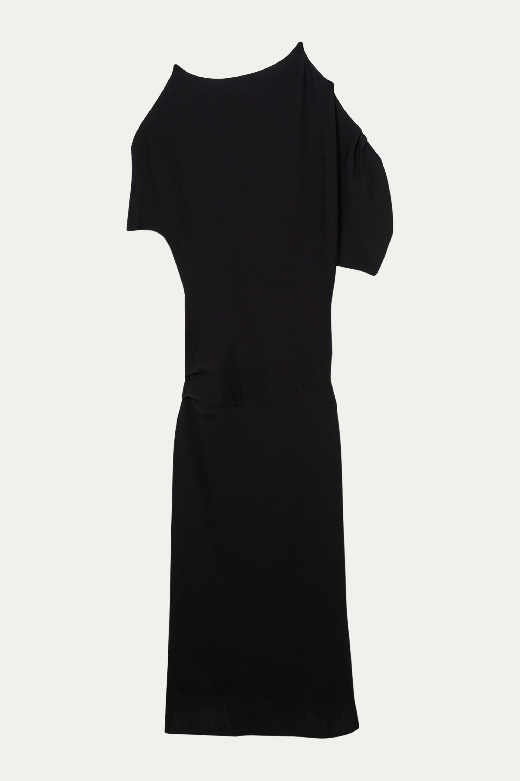 find me now asymmetrical drop waist dress Karen Millen Slinky Viscose Knit Dropped Asymmetric Maxi in Black A modern take on April26-Promo 20 Backless Wedding Dresses Size:US22