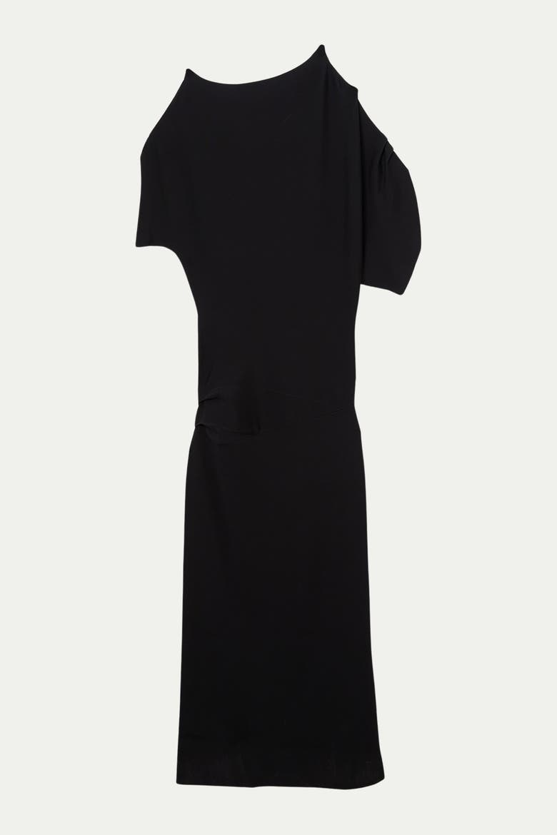 Dropped Waist Asymmetric Maxi Dress, Alternate, color, Black