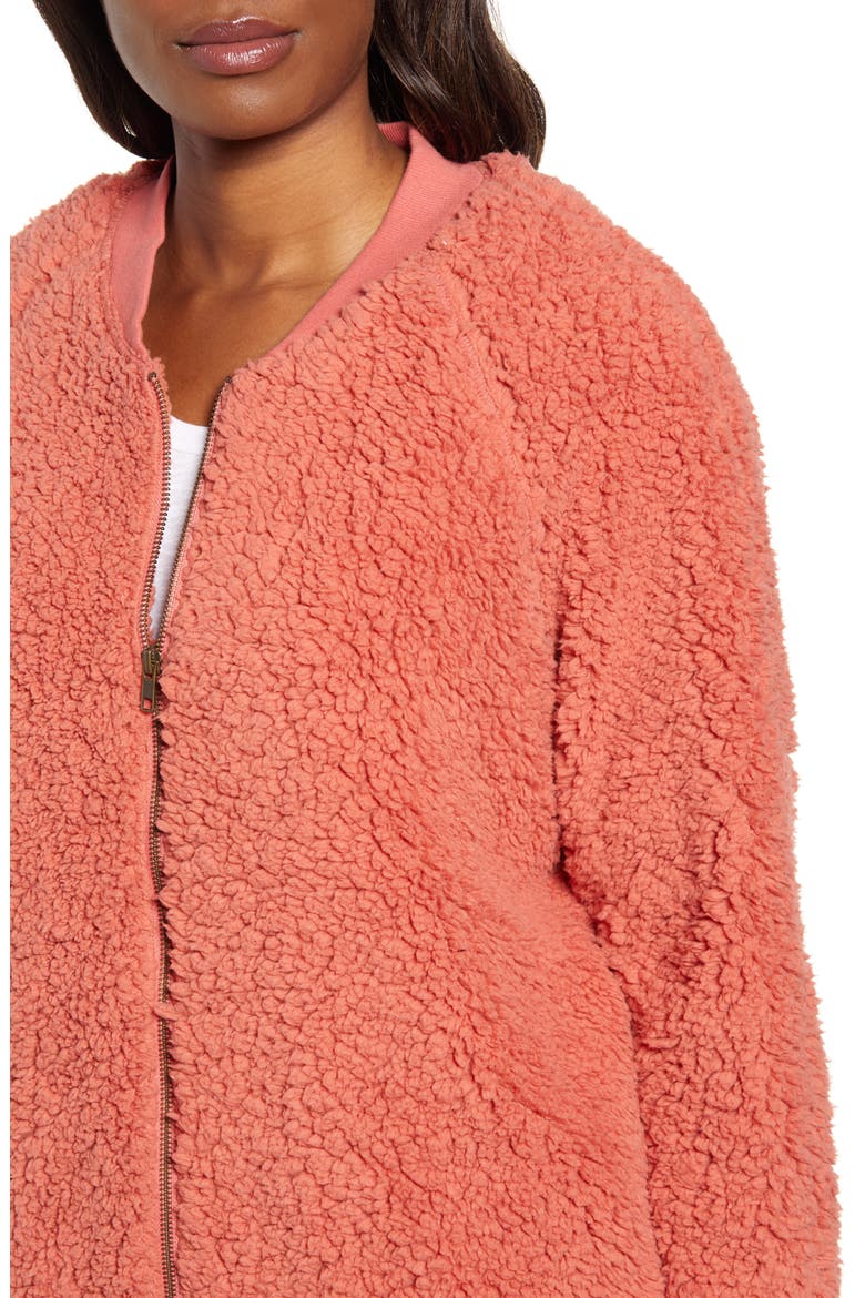Long Faux Fur Jacket, Alternate, color, PINK DESERT