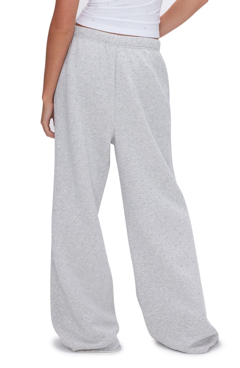 Good American Crystal Fleece Wide Leg Sweatpants, Alternate, color, 