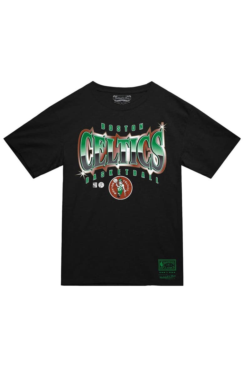 Men's Mitchell & Ness  Black Boston Celtics Worldwide Collection Glow Up T-Shirt, Alternate, color, Black