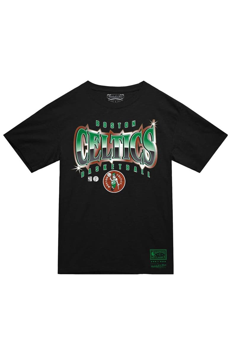 Mitchell & Ness Men's Mitchell & Ness Black Boston Celtics Worldwide Collection Glow Up T-Shirt, Alternate, color, Black