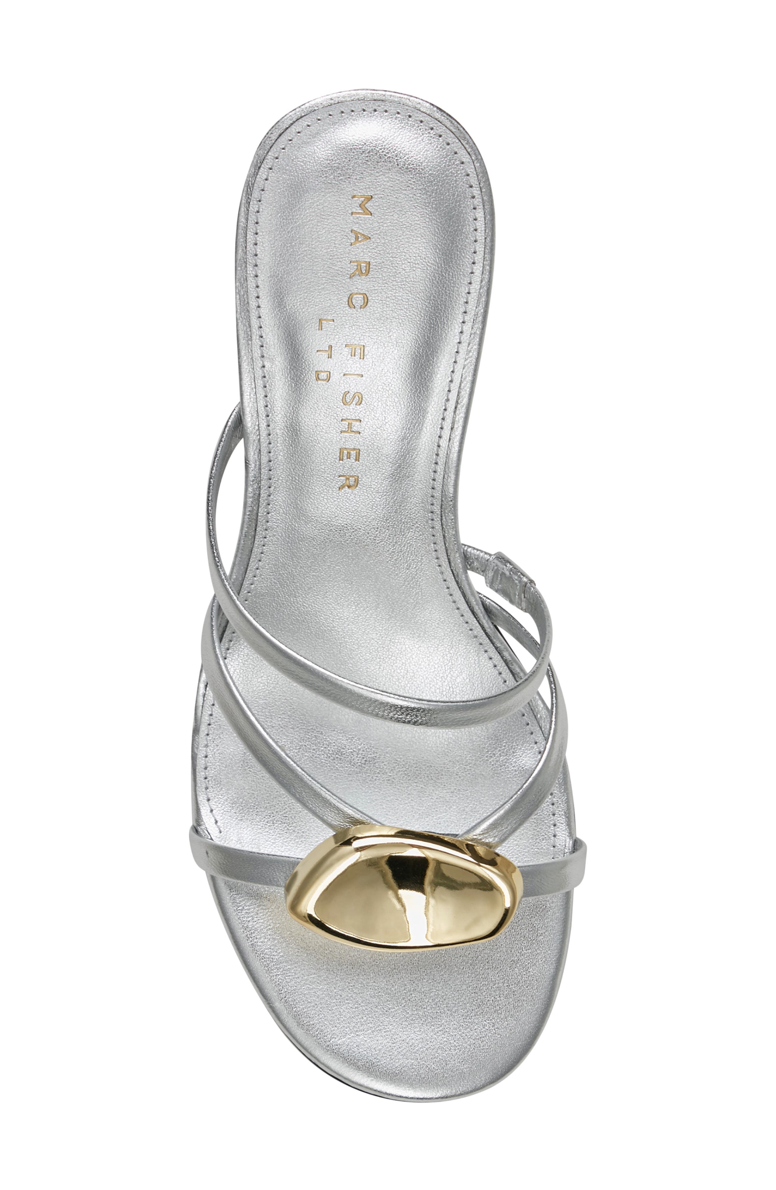 Natesa Strappy Kitten Heel Sandal, Alternate, color, SILVER