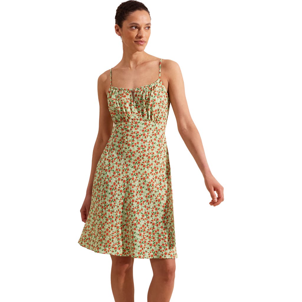 Ro&zo Sleeveless Ditsy Floral Mini Dress In Green