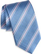 David Donahue Stripe Silk Jacquard Tie