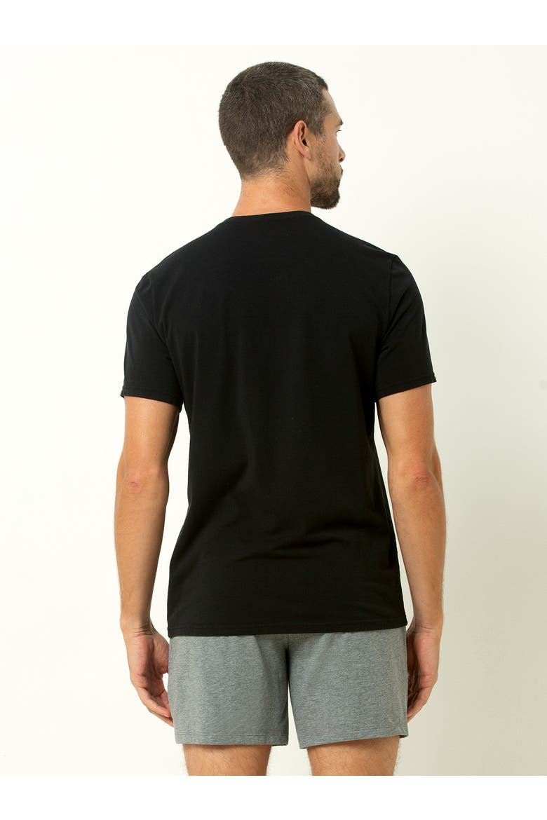 Cotton Modal Crew Neck T-Shirt 3-Pack, Alternate, color, Black