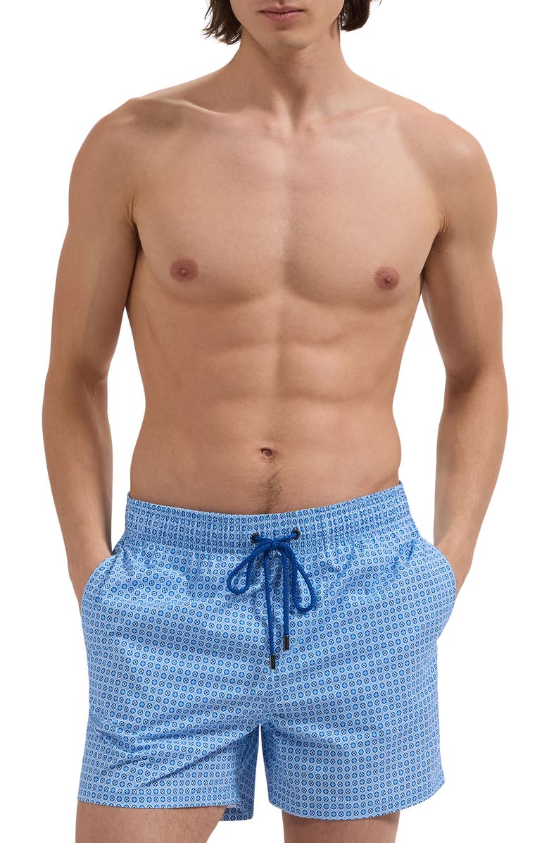 Bugatchi Kai Swim Trunks, Main, color, Vista Blue