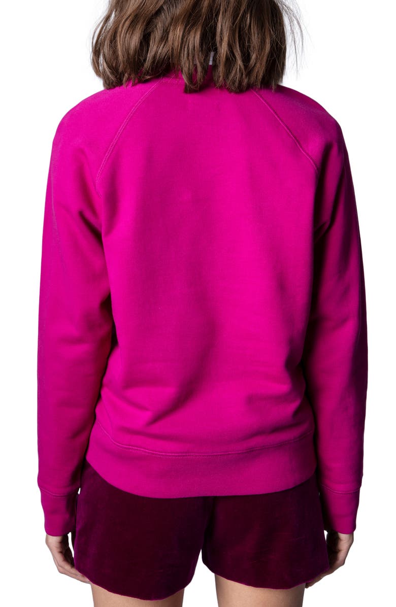 Zadig & Voltaire Tonal Embroidered Cotton Sweatshirt, Alternate, color, 