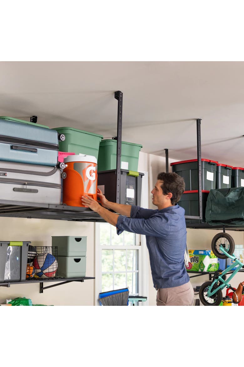 4' x 8' Faber Overhead Garage Shelving -Holds 700 lbs, Alternate, color, Black