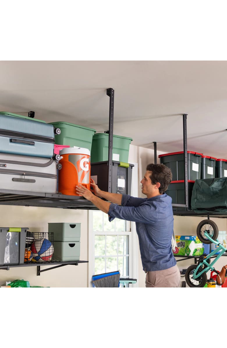 StoreYour 4' x 8' Faber Overhead Garage Shelving -Holds 700 lbs, Alternate, color, Black