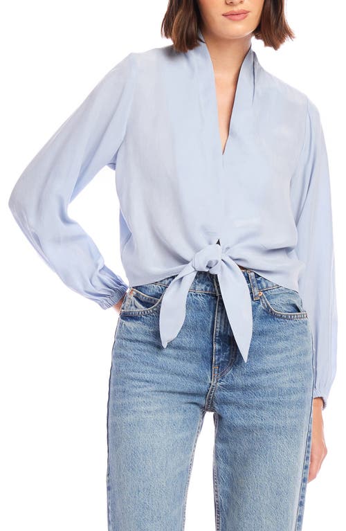 Fifteen Twenty Capri Tie-front Blouse In Sky Blue In Blue