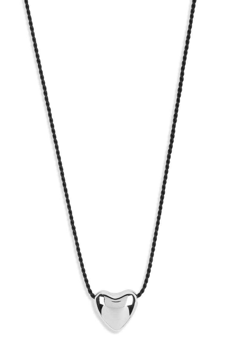 Mini Heart Pendant Necklace, Main, color, SILVER
