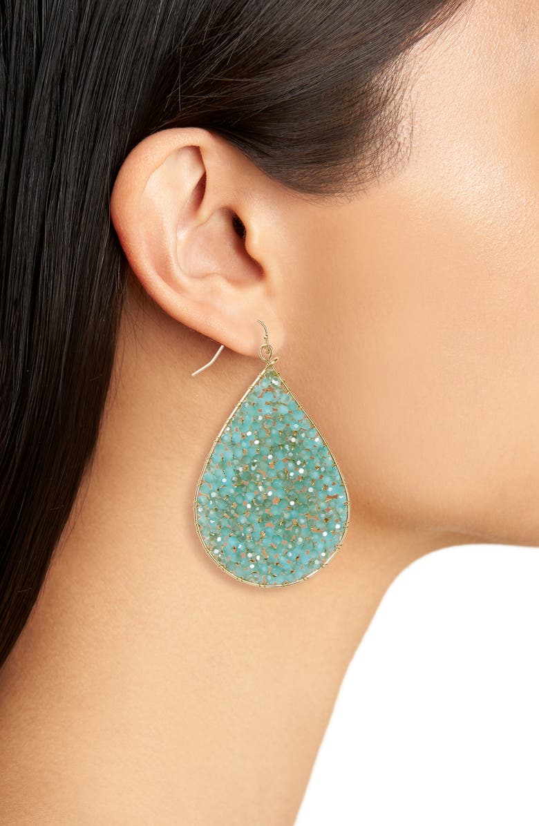 Panacea Crystal Teardrop Earrings, Alternate, color, Mint