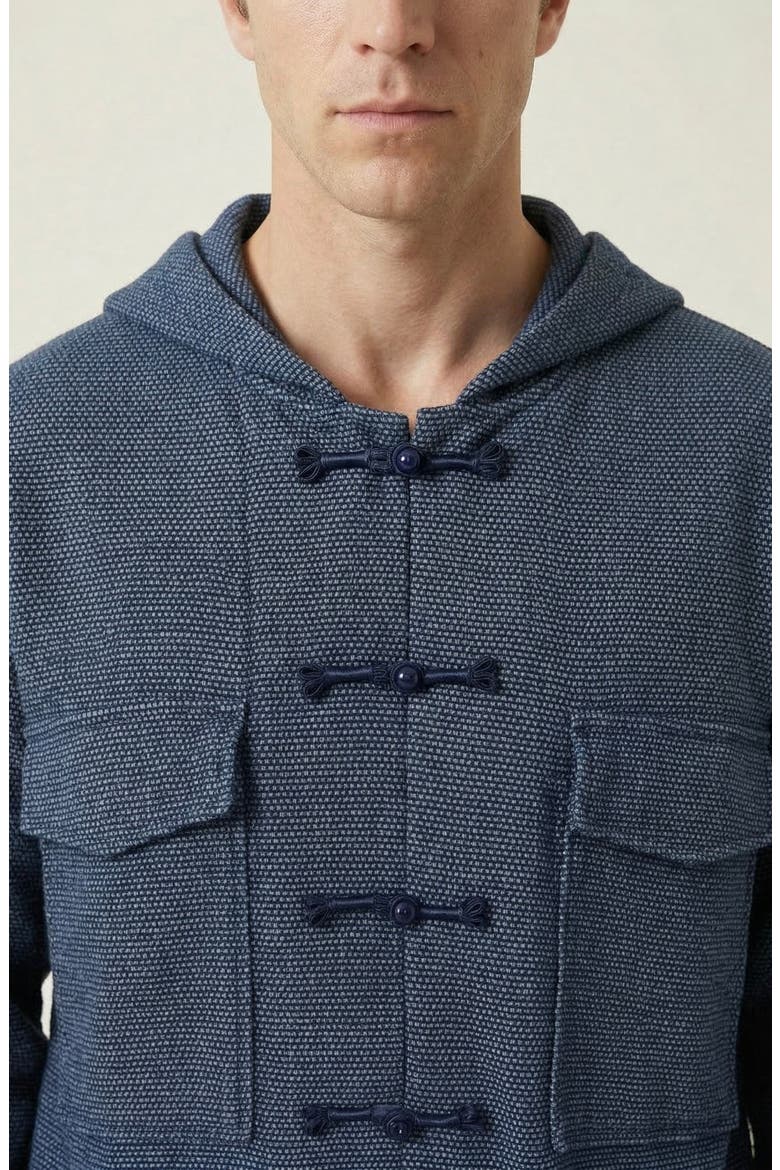 Toggle Closure Hooded Jacket, Alternate, color, Indigo