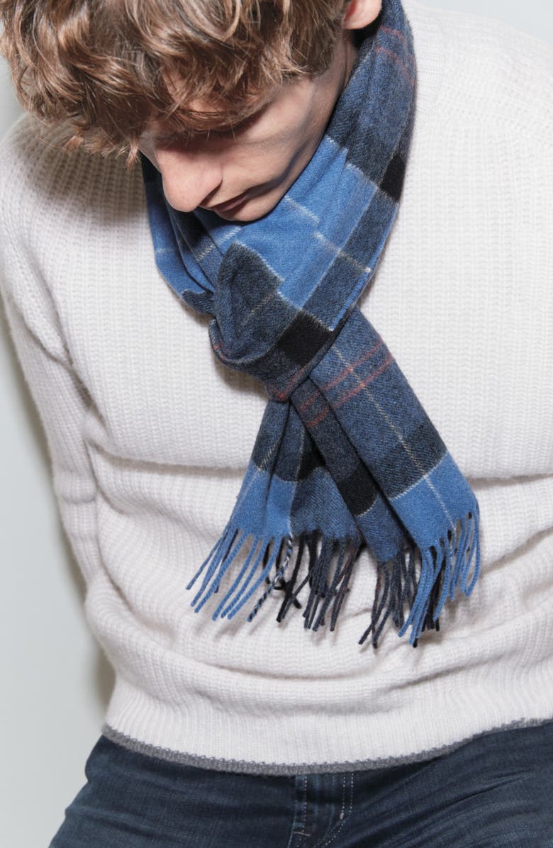 NORDSTROM MEN'S SHOP Plaid Cashmere Scarf, Alternate, color,