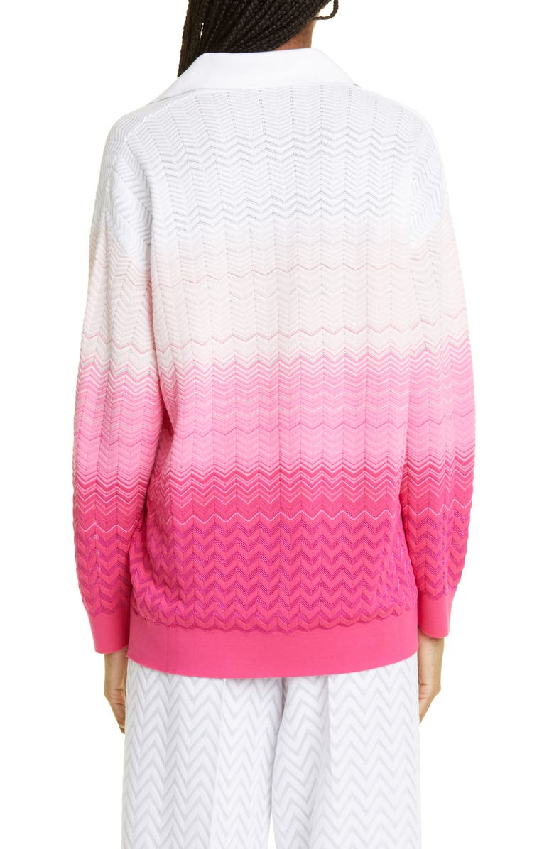 Missoni Zig Zag Cotton Blend Polo Sweater, Alternate, color, 