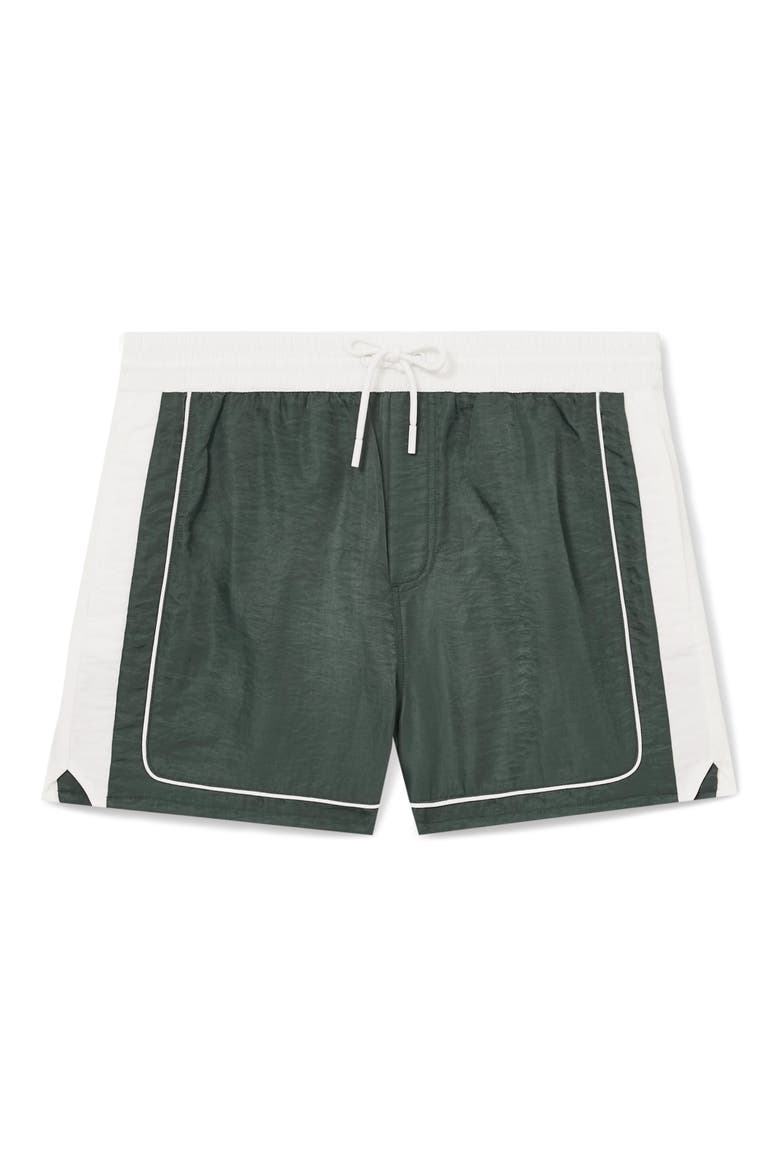 Cano Swim Trunks, Alternate, color, DARK GREEN/ WHIT